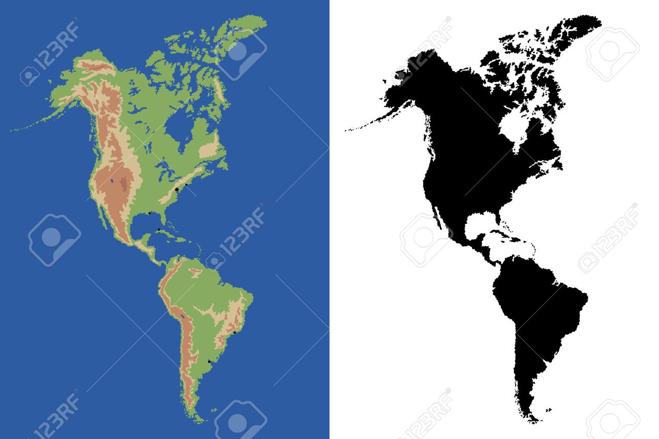 North And South America Map Clipart 1300x866 North And South America Map Clipart