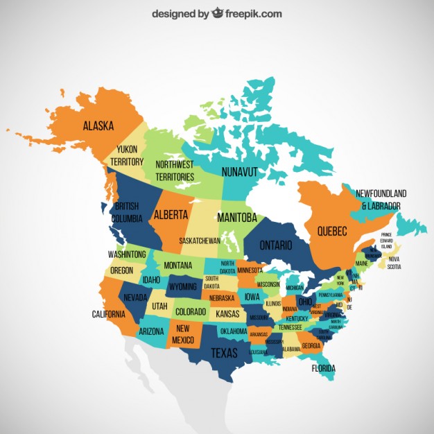 Usa And Canada Map Vector Free Download 626x626 Usa And Canada Map Vector Free Download