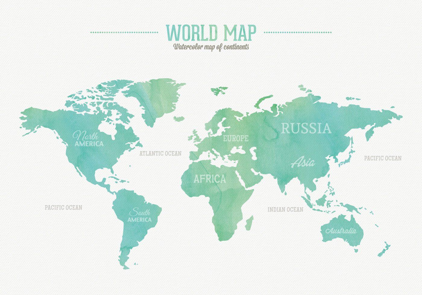 Watercolor World Map Vector Graphic International, Watercolour 1400x980 Watercolor World Map Vector Graphic International, Watercolour
