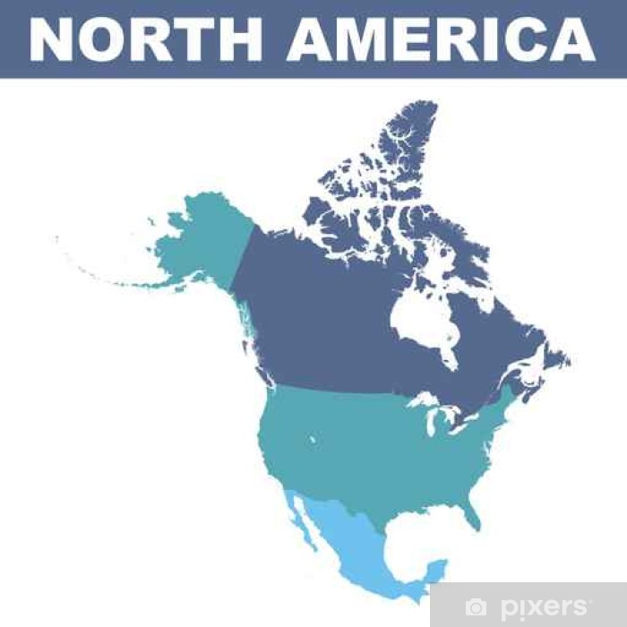 700x700 North America Vector Map Poster