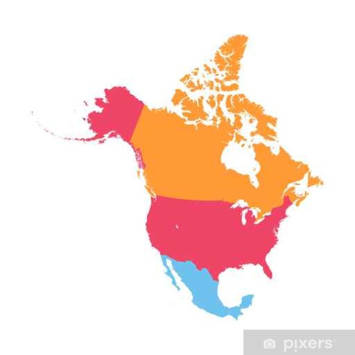 700x700 North America Vector Map Wall Mural We Live To Change