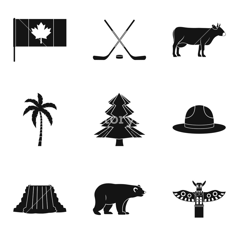 1000x1000 North America Icons Set Simple Set Of North America Vector