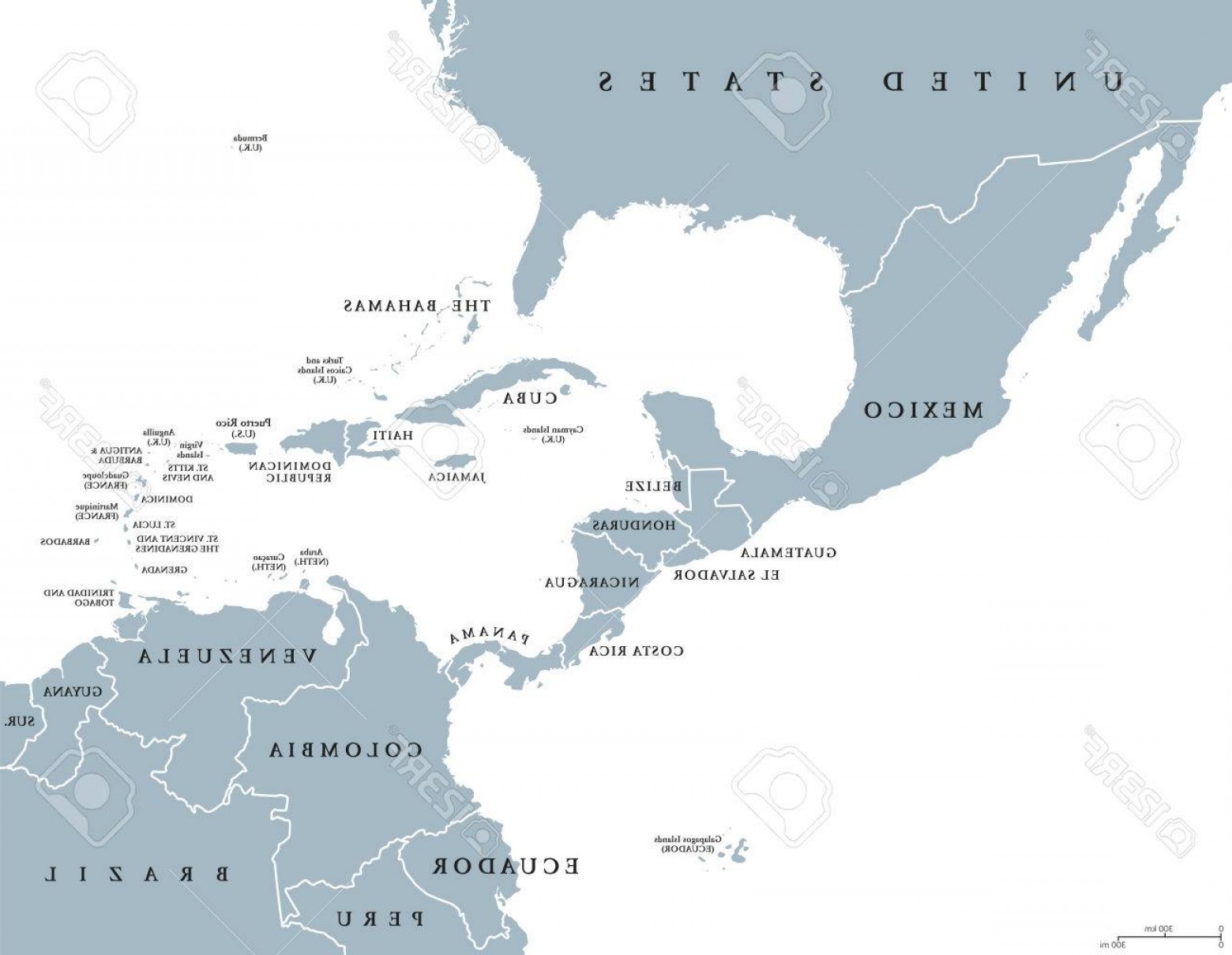 1560x1209 Photostock Vector Middle America Political Map With Borders