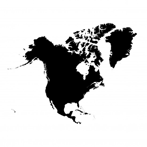 626x626 Detailed Map Of North America Vector Premium Download