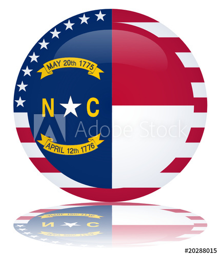 429x500 North Carolina Flag Button