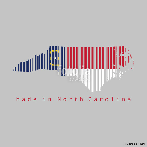 499x500 Barcode Set The Shape To North Carolina Map Outline And The Color