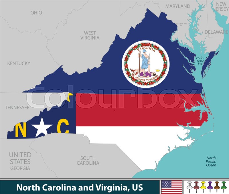 800x681 Vector Of North Carolina And Virginia Stock Vector Colourbox