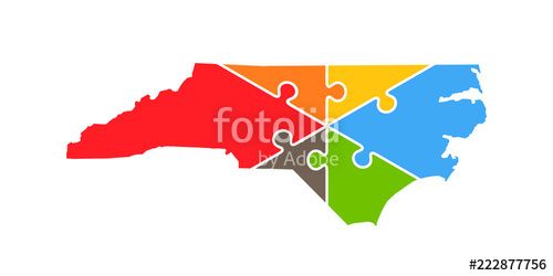 500x250 North Carolina Puzzle Rebuild Logo Vector Illustration