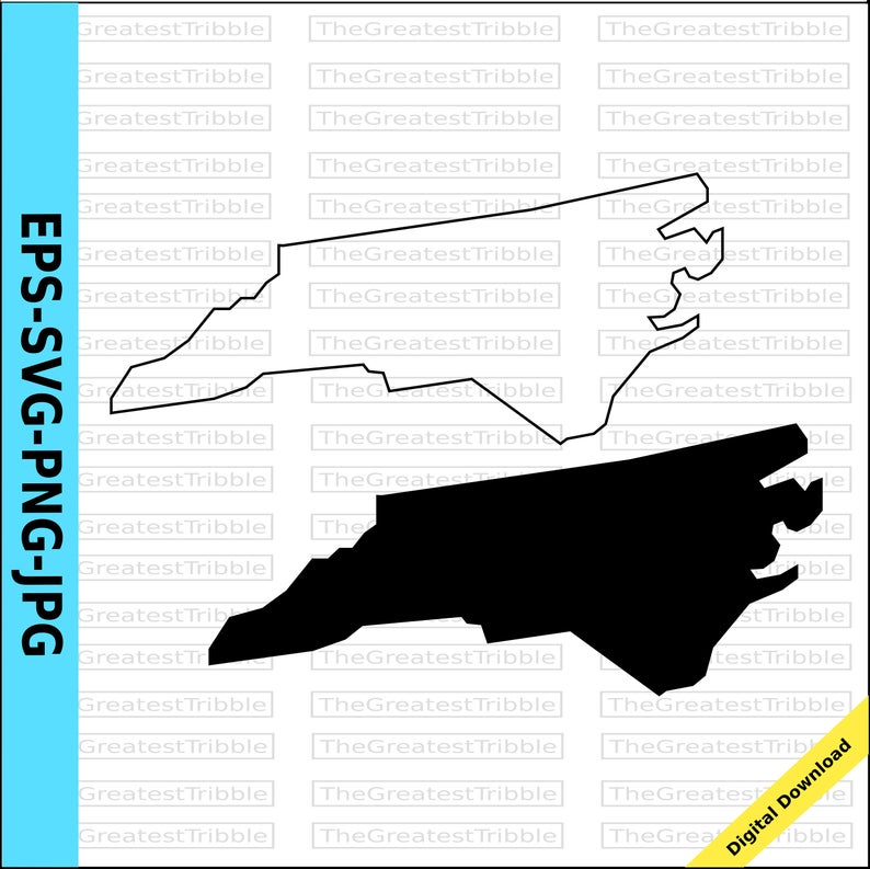 794x793 North Carolina State Map Png Vector Graphic Clip Etsy