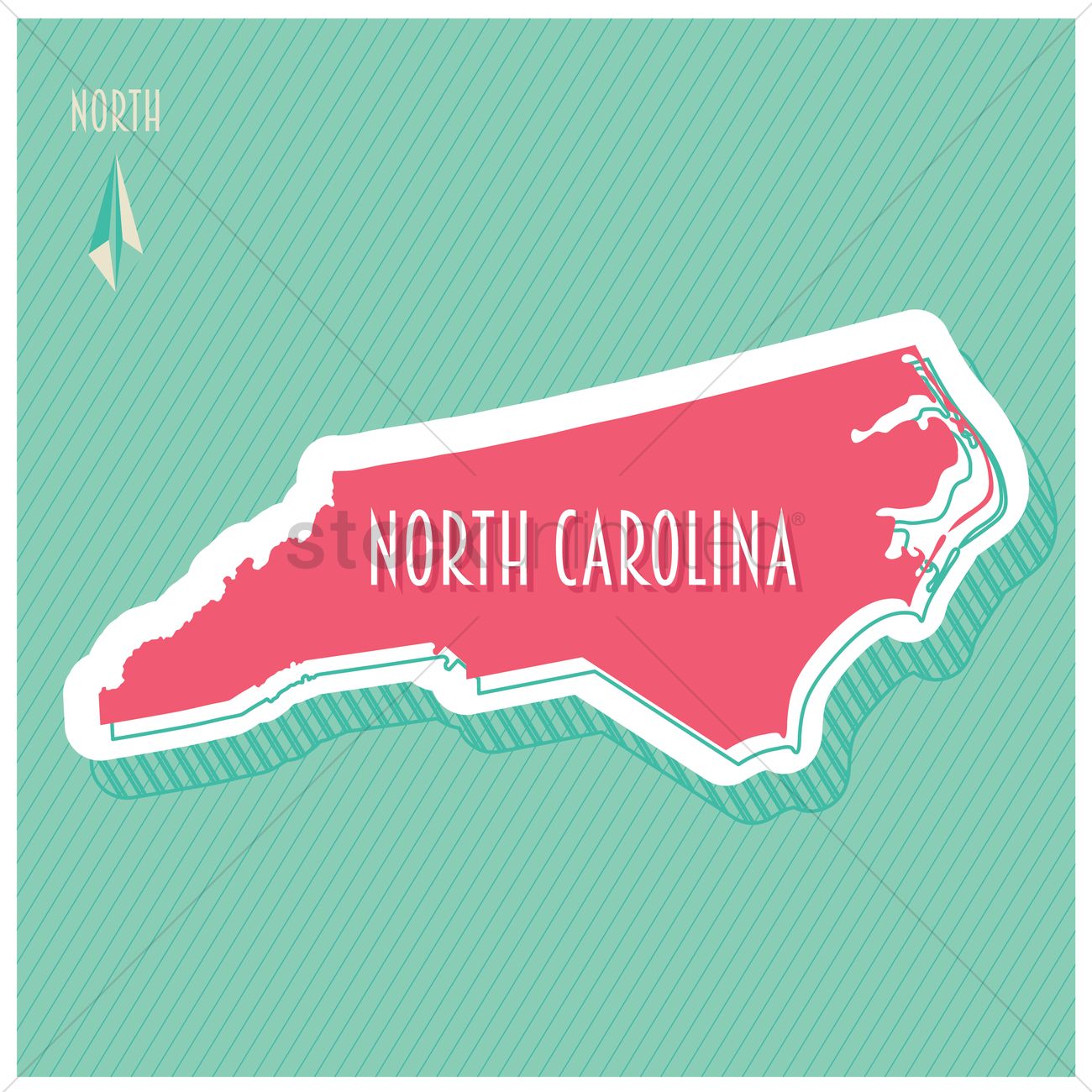 1300x1300 North Carolina Map Vector Image