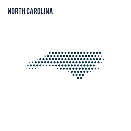 450x450 Dotted North Carolina Map Isolated On White Background Vector