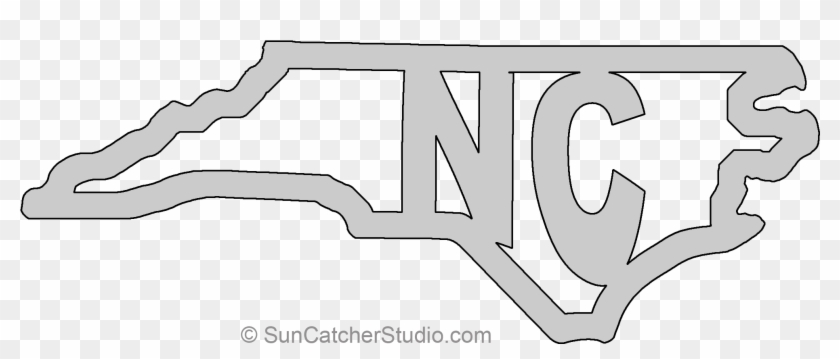 840x359 North Carolina Map Shape Text, Outline Scalable Vector
