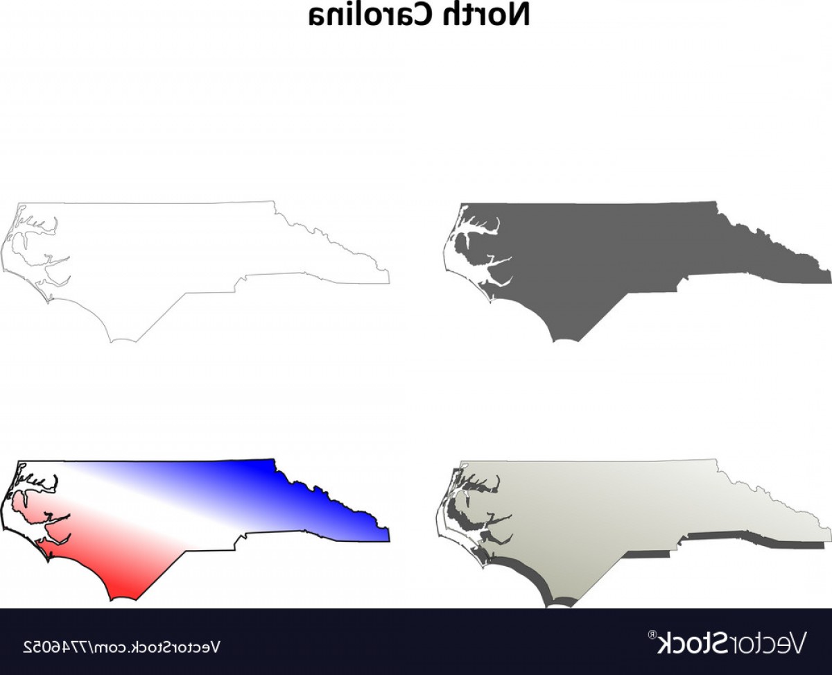 1200x973 North Carolina Outline Map Set Vector Catamart