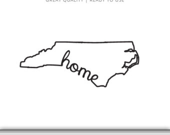 340x270 North Carolina North Carolina State Outline Vector Etsy