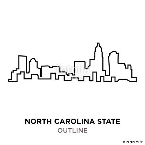 500x500 North Carolina State Outline On White Background Stock Image