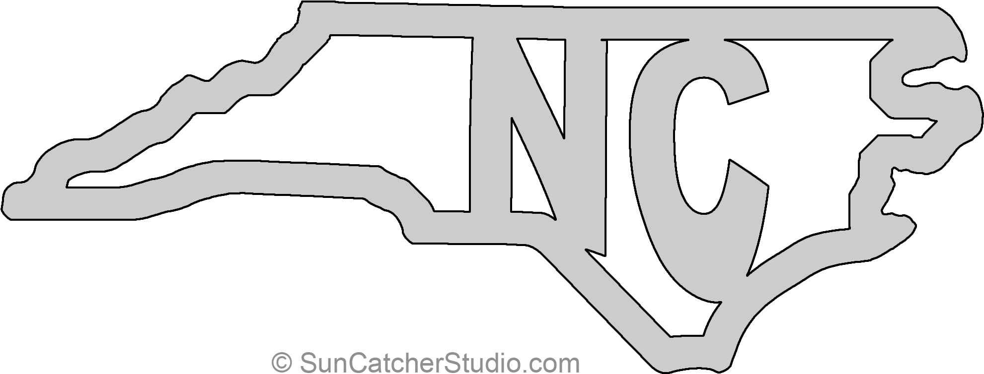 1981x754 Hd North Carolina Map Shape Text, Outline Scalable Vector