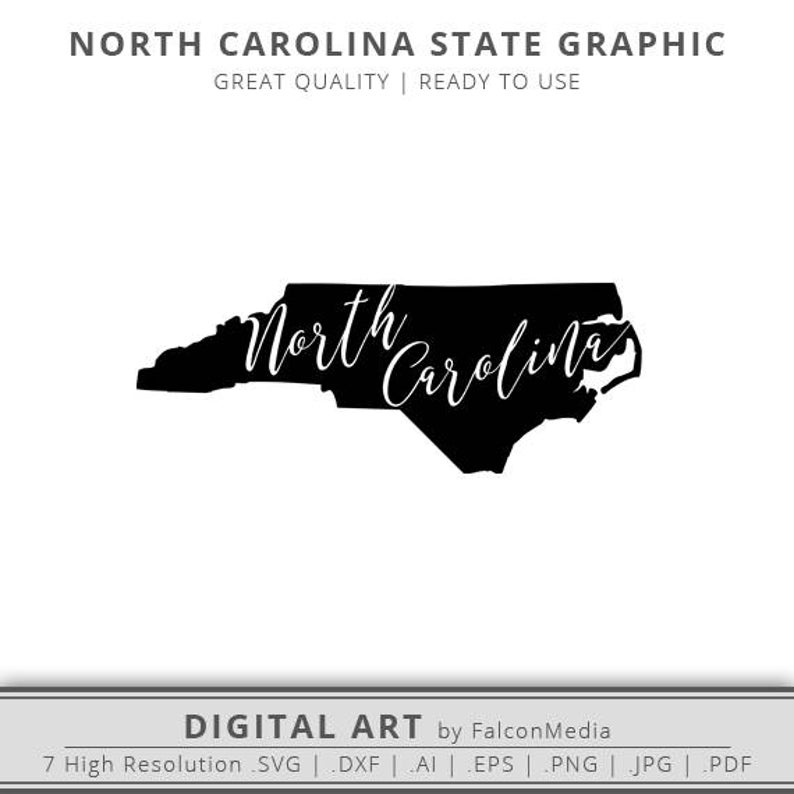794x794 North Carolina North Carolina State Outline Vector Etsy