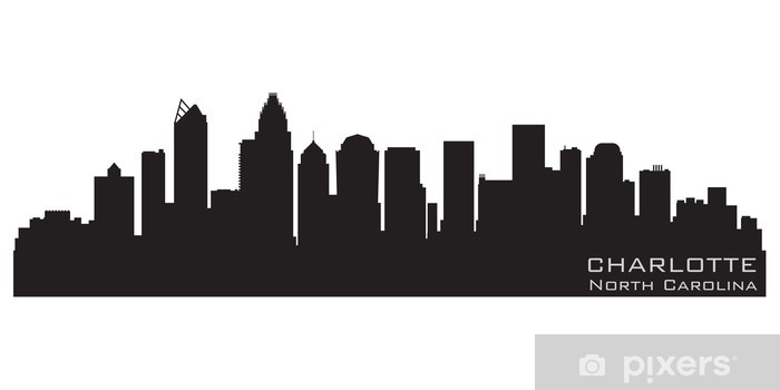 Charlotte, North Carolina Skyline Detailed Vector Silhouette Wall 700x350 Charlotte, North Carolina Skyline Detailed Vector Silhouette Wall