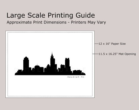 Raleigh Skyline Silhouette Printable Download 570x450 Raleigh Skyline Silhouette Printable Download