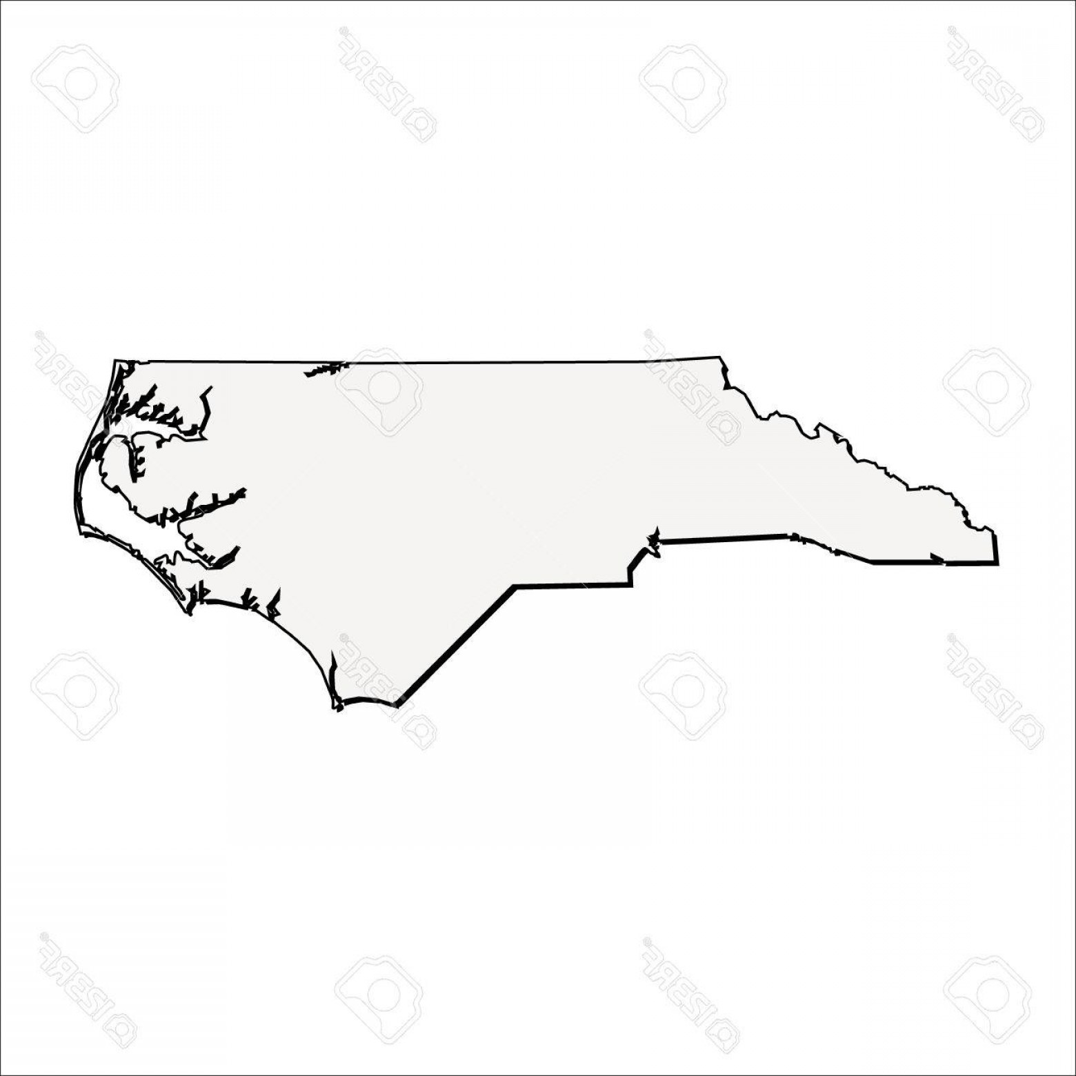 1560x1560 Photostock Vector Vector North Carolina State D Outline Map