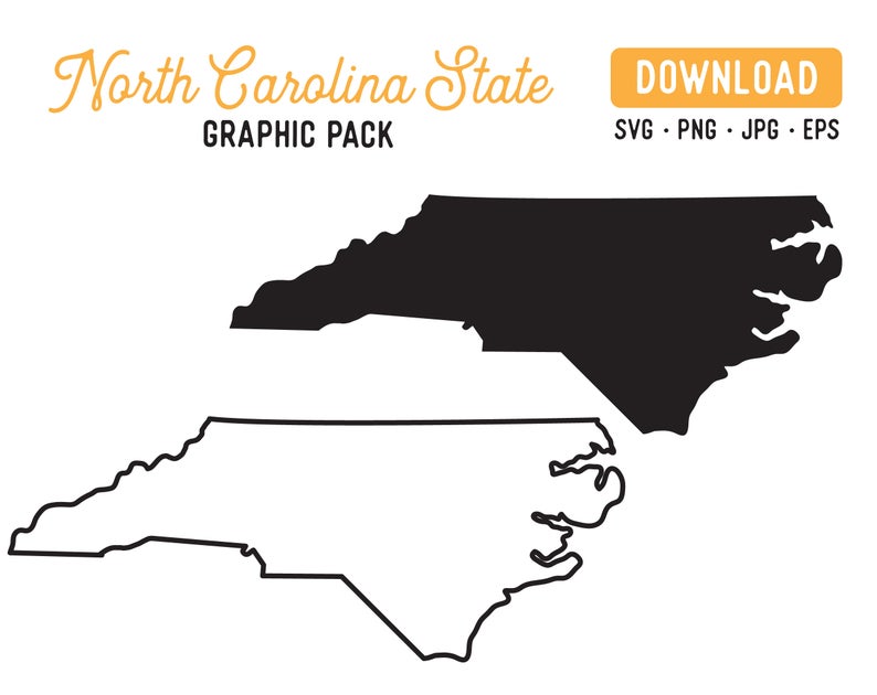 794x630 North Carolina Vector State Clipart Bundle North Carolina Etsy