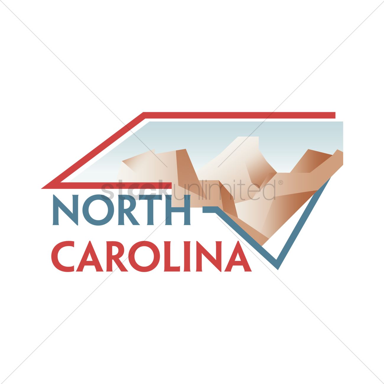 1300x1300 North Carolina State Map Vector Image