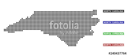500x221 Vector Dot Abstract North Carolina State Map And Isolated Clean