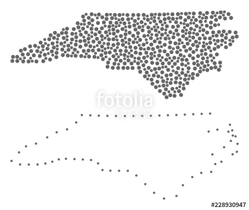 500x422 Dotted And Frame Map Of North Carolina State Formed With Dots