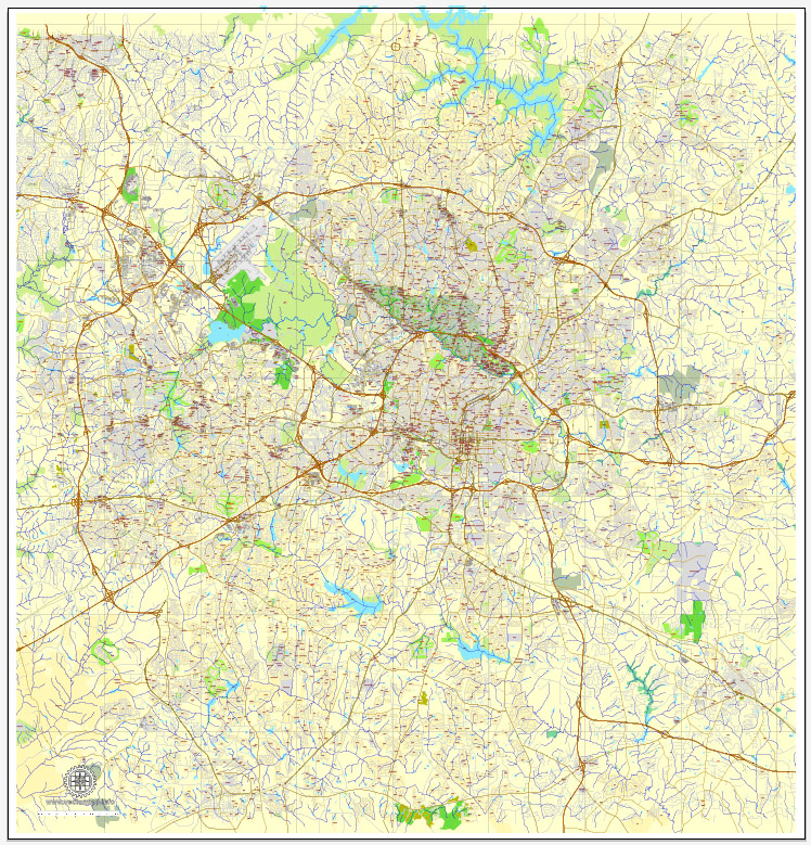 748x779 Raleigh, North Carolina, Us, Vector Map Adobe Illustrator Editable