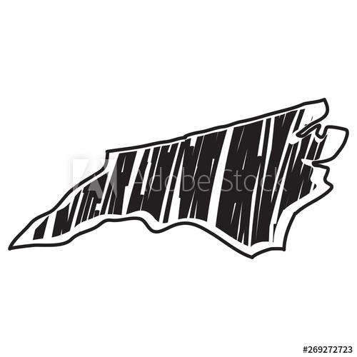 500x500 Isolated Sketch Of The State Of North Carolina