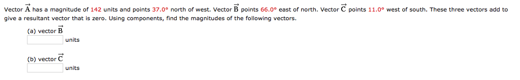 1024x159 Solved Vector A With Arrow Has A Magnitude Of Units