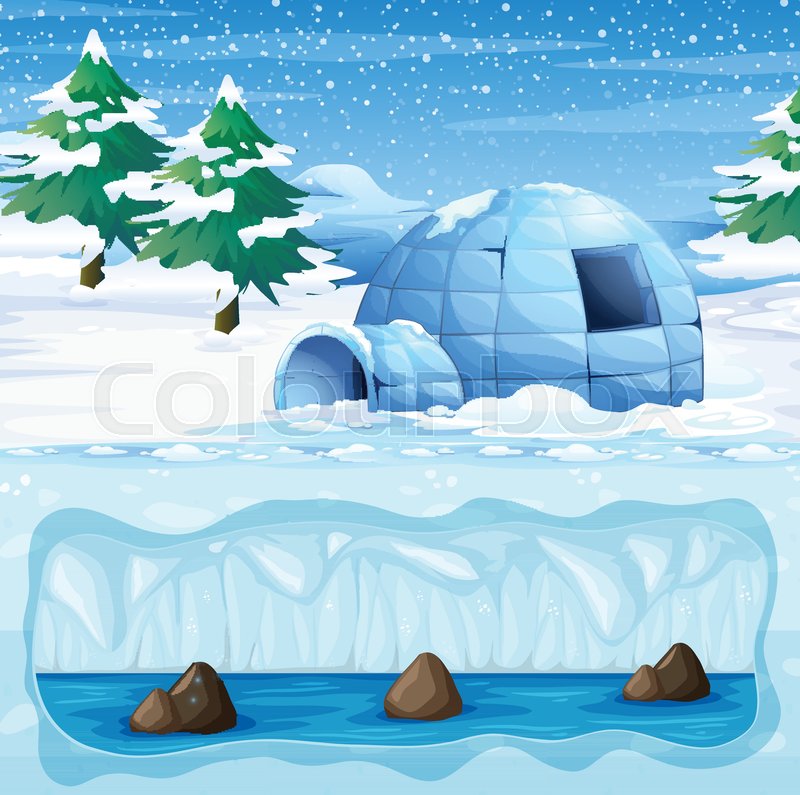 Igloo In The Cold North Pole Stock Vector Colourbox 800x795 Igloo In The Cold North Pole Stock Vector Colourbox
