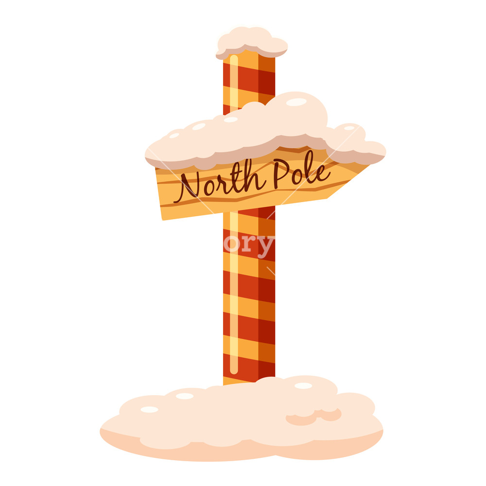 North Pole Sign Icon In Cartoon Style Isolated On White Background 1000x1000 North Pole Sign Icon In Cartoon Style Isolated On White Background