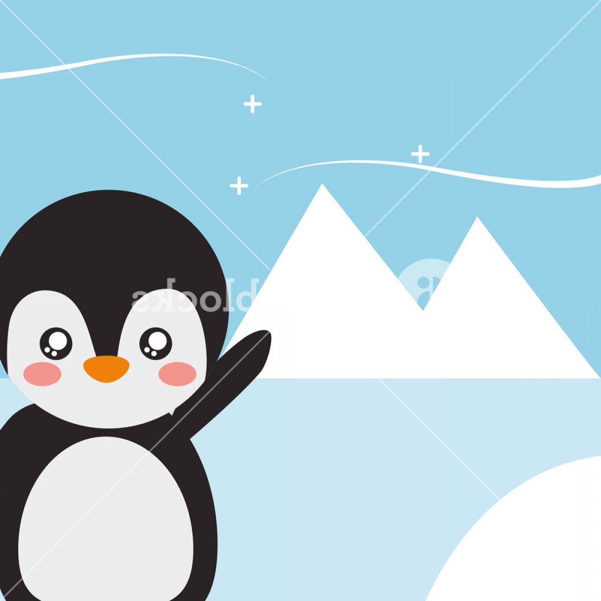 Cute Penguin Animal Cartoon Landscape North Pole Vector 1200x1200 Cute Penguin Animal Cartoon Landscape North Pole Vector