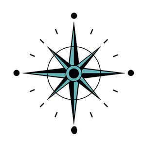 300x300 North Star Compass To Navigation Direction Vector Illustration