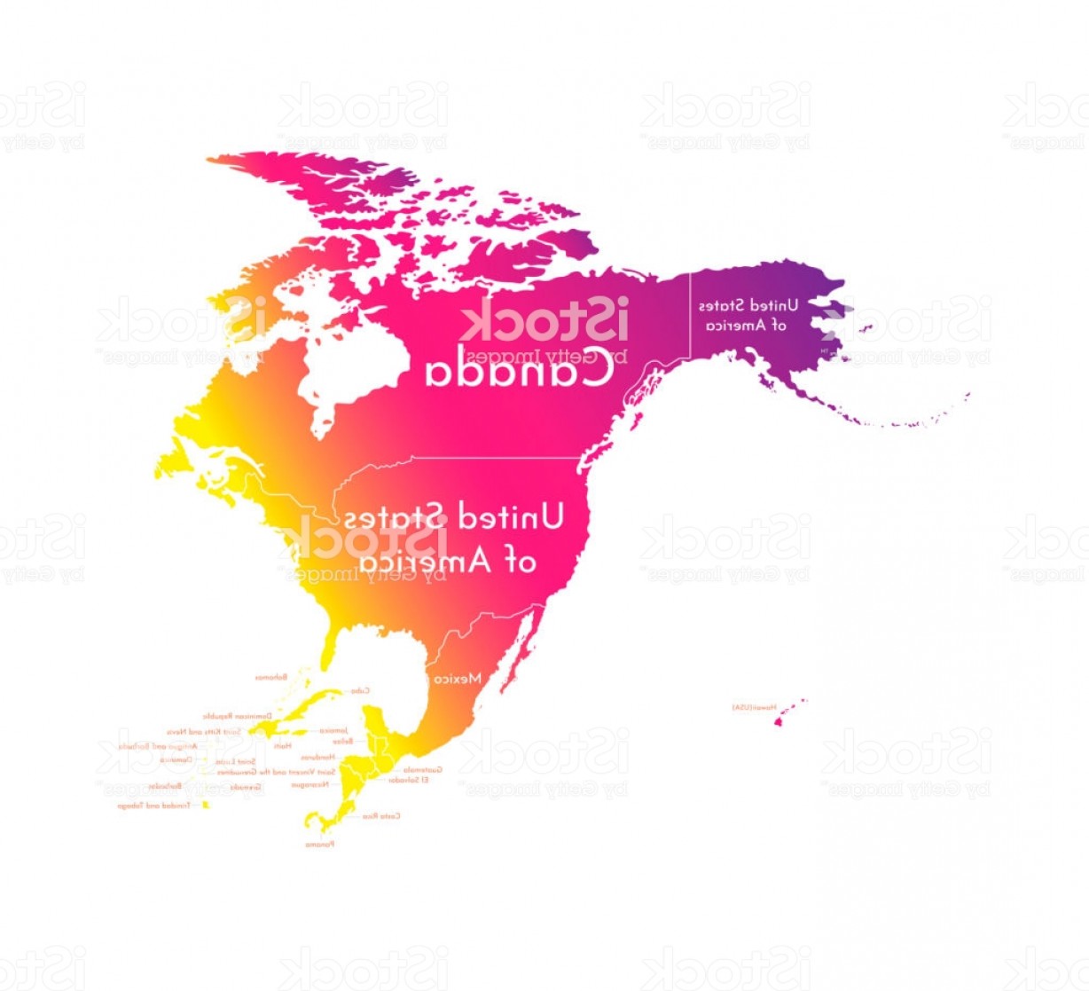 1228x1117 Vector Illustration With Simplified Map Of North American