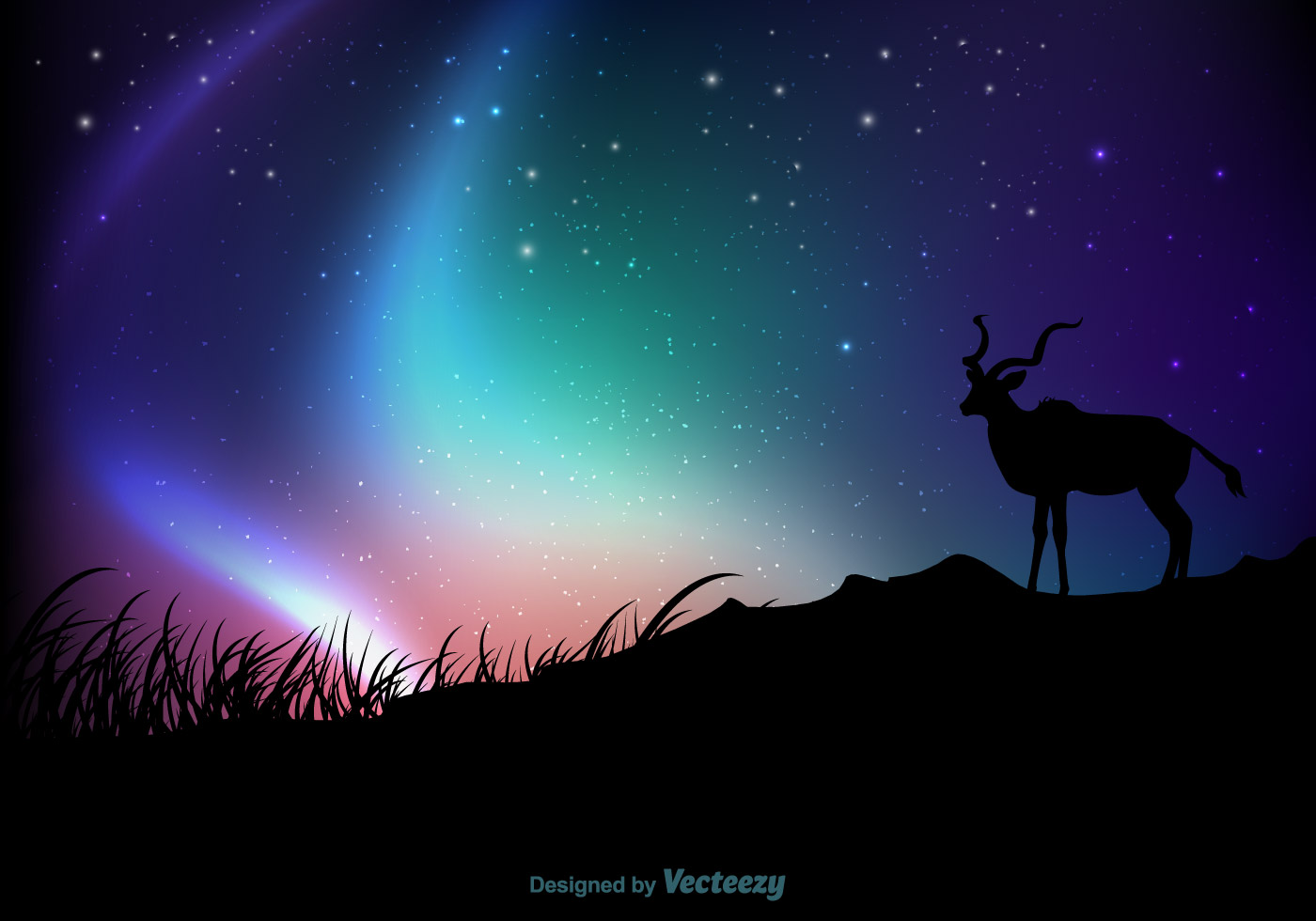 1400x980 Northern Lights Free Vector Art
