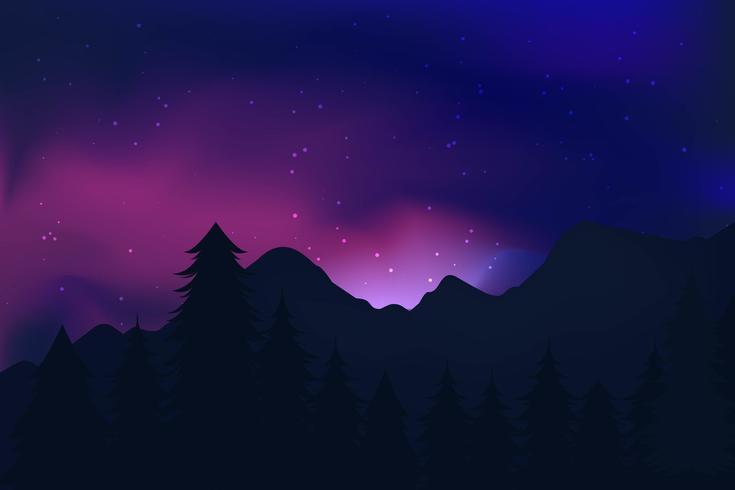 735x490 Northern Lights Landscape Vectors