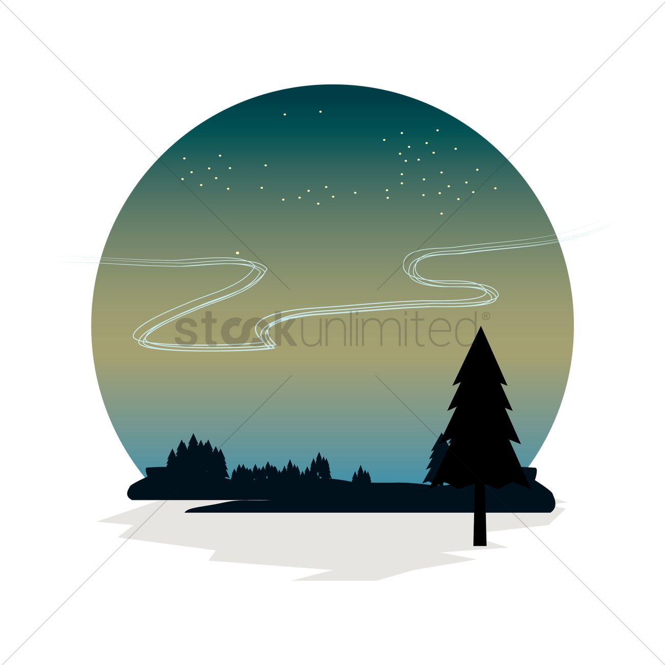 1300x1300 Northern Lights Vector Image