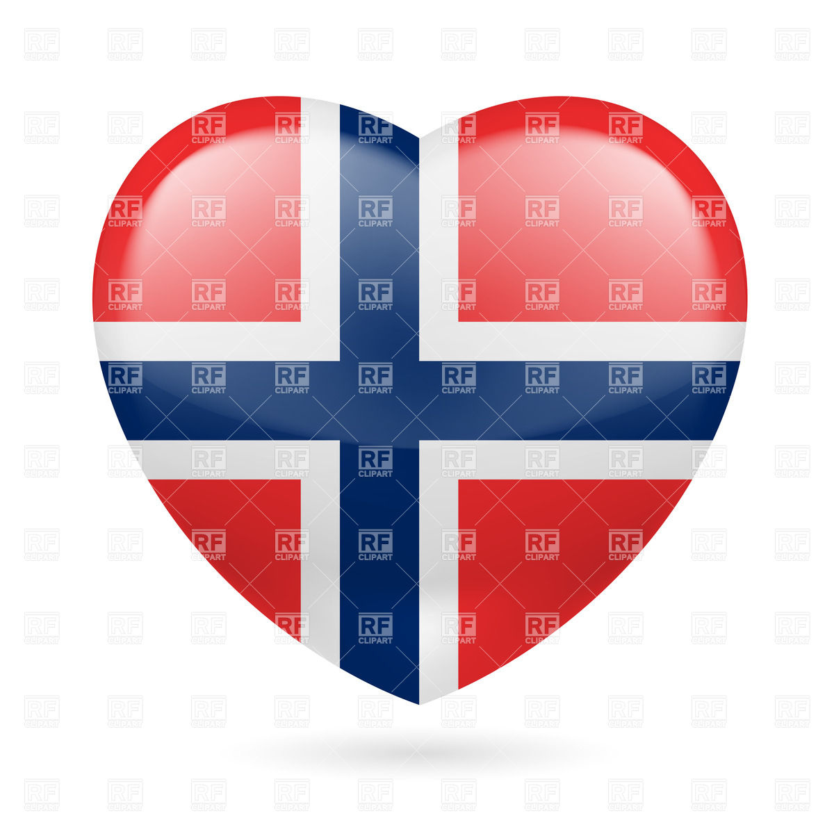 1200x1200 Heart With Norwegian Flag Colors I Love Norway Vector Image
