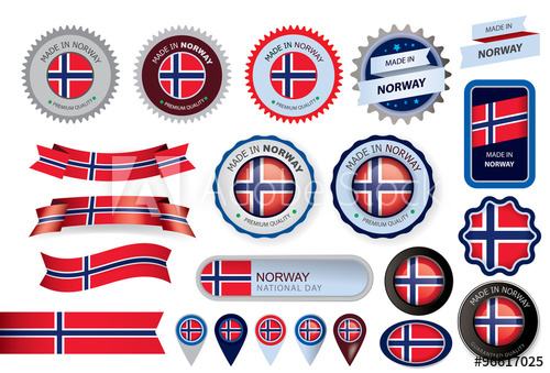 500x339 Made In Norway Seal, Norwegian Flag