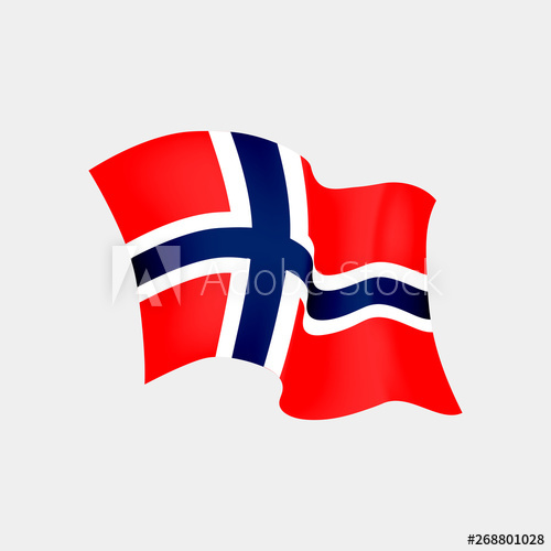500x500 Norwegian Flag Vector Illustration Of Norway Flag In The Wind