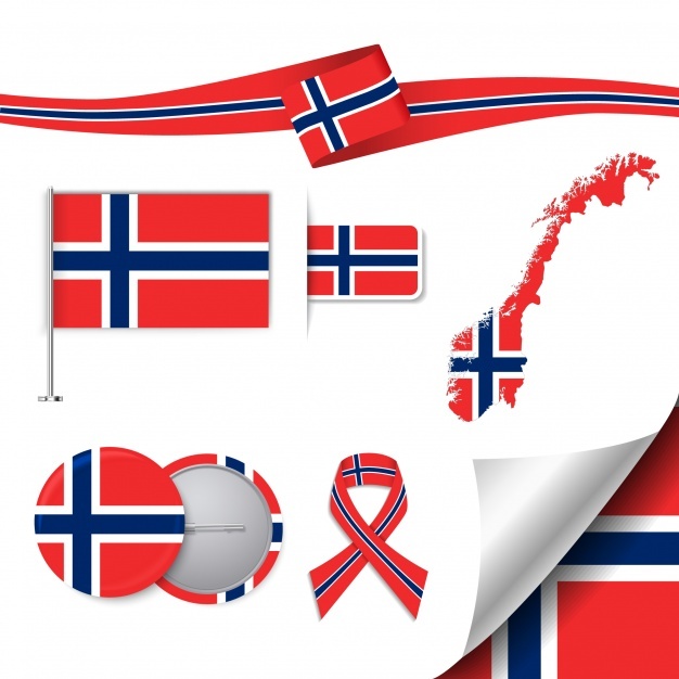 626x626 Stationery Collection With The Flag Of Norway Design Vector