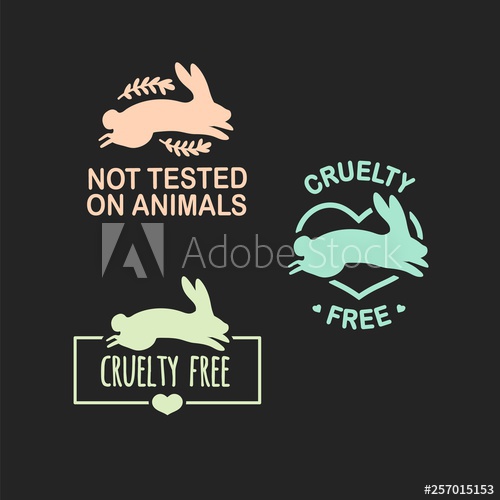 500x500 Set Animal Logo Cruelty Free Sign With Silhouette Rabbit
