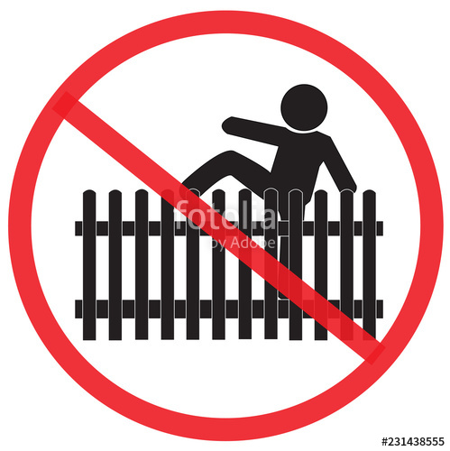 No Climb Or Jump The House Fence Not Allowed Sign, Warning Symbol 499x500 No Climb Or Jump The House Fence Not Allowed Sign, Warning Symbol