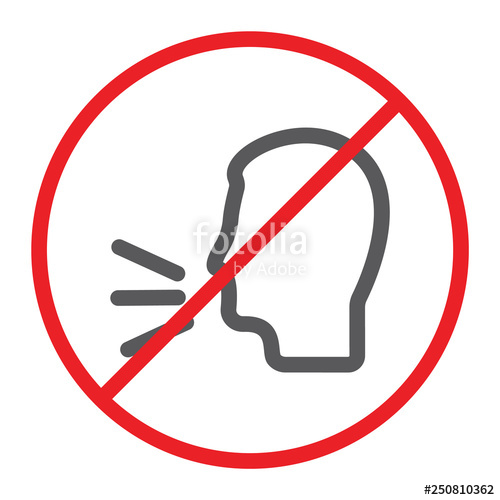 No Talking Line Icon, Prohibited And Warning, Do Not Speak Sign 500x500 No Talking Line Icon, Prohibited And Warning, Do Not Speak Sign