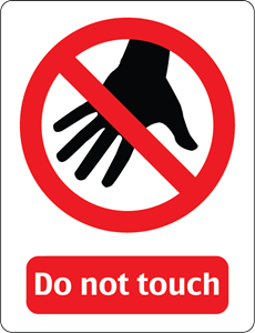 Do Not Touch Sign Logo Vector 230x300 Do Not Touch Sign Logo Vector