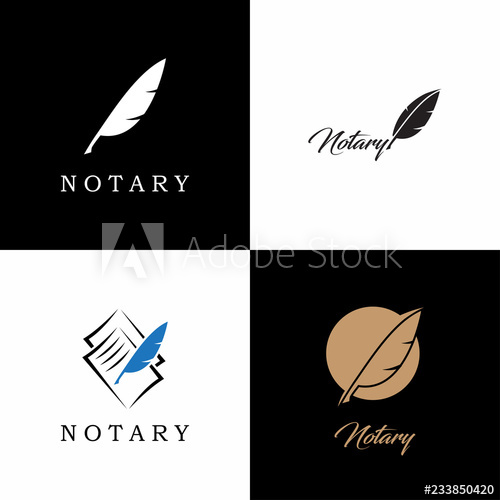 500x500 Notary Logo Collection Vector Illustration