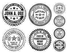 235x188 Notary Public Seal Set New Mexico Through South Carolina Vector