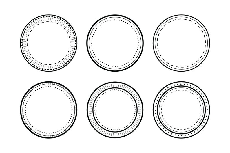 794x530 Notary Stamp Frame Set Png Vector Circle Dashed Etsy